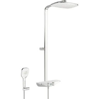 Hansa Hansaemotion Brause-Thermostat 5865017282 AP, Batteriebetrieb, 3-strahlig, Sicherheitsglas, chrom/weiss