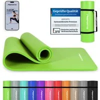 MSports® Gymnastikmatte Yogamatte inkl. Tragegurt + Poster + Workout App