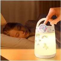 SUPPOU LED Nachtlicht LED Nachttischlampe Touch Dimmbar Kinderzimmer Akku Nachtlicht Einhorn, LED fest integriert, Dimmbar Timer Kabellos