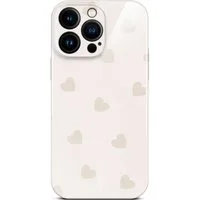 ONEFLOW Handyhülle für iPhone 14 Pro Max Splash Cover Creme Beige Herzen 6,7 Zoll, Hülle mit Design Muster Designer Case Kameraschutz Handy Schutzhülle