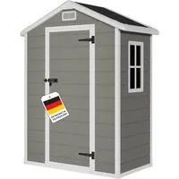STEELSØN Gerätehaus Novara mit Bodenplatte, wetterfest, Geräteschuppen mit Satteldach, Gartenhaus inkl. Fenster