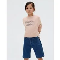 Calvin Klein Jeans Rundhalspullover LOGO METALLIC INTERSIA für Kinder bis 16 Jahre, große Stickerei