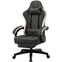GTPLAYER Gaming-Stuhl Ergonomischer Gaming Sessel Schreibtischstuhl aus Stoff/Kunstleder (Pacekung), Federsitzkissen mit Fußstütze