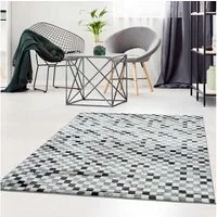 Carpet City Teppich Moda 1141, rechteckig, Höhe: 11 mm, Kurzflor, Karo, weich, Wohnzimmer, Schlafzimmer