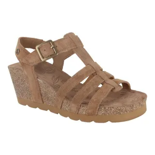 Panama Jack Damen Wedge-Heelbark Braune Wildledersandalen – Vero B1