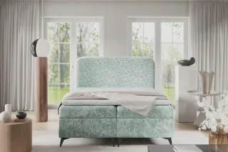 Boxspringbett Schlafzimmerbett TRIANA 140x220cm Stoff Trenza Mintgrün