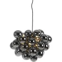 Qazqa Pendelleuchte Uvas, ohne Leuchtmittel, Warmweiß, QAZQA Hängeleuchte, g9, Schwarz, Glas, Design