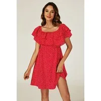 FS Collection Minikleid Damen Minikleid Bardotkleid Sommerkleid Partykleid Off Shoulder (XS (EU:36 / UK:8) · S (EU:38 / UK:10) · M (EU:40 / UK:12) · L (EU:42 / UK:14) · XL (EU:44 / UK:16), 4 Farben: Staubblau, Schwarz-Gelb, Schwarz-Rosa und Rot) Schw