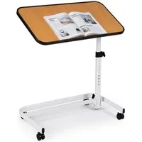 COSTWAY Beistelltisch (1-St), mobiler Betttisch auf Rollen, Sofatisch, 9 fach höhenverstellbar