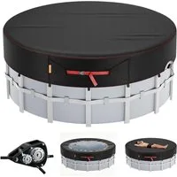 FELIXLEO Pool-Abdeckplane Poolabdeckung Rund 366 cm 420D mit Spannratsche Wasserdicht