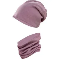 TupTam Beanie Kinder Beanie Mütze Schlauchschal Set aus Jersey und Rippstoff