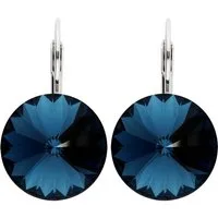 LÖB Paar Creolen 18K Weißgold vergoldet Ohrringe Hängend Kristall Anhänger Stein blau (Geschenke für Frauen Damen Beste Freundin Mutter Mama Ehefrau Oma sie zum Geburtstag Schmuck Sommer, Inkl. Schmuckbox), Damen Ohrhänger Brisur Creolen Tropfenanhän