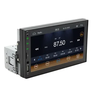 FX2 1Din Car MP5 Player 7 Inch IPS Screen Carplay Android Auto Bluetooth FM Radio Steering Wheel Control USB Support