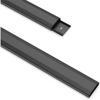 PureMounts Kabelkanal mit Klebeband + Schrauben/Dübel, aus Kunststoff, Länge: 50cm, Breite 6cm, Farbe: schwarz