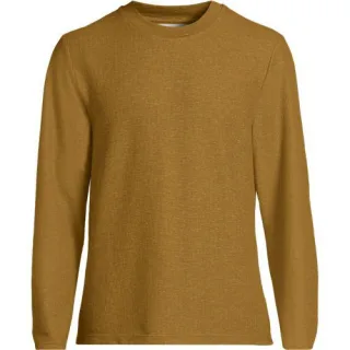 Struktur-Shirt mit Leinen für Herren, Herren, size: regular, Braun, Leinen/Polyester/Polyester-Mischung, by Lands' End