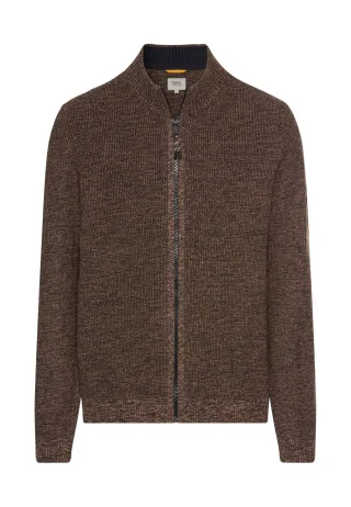 camel active - Strickjacke aus einem soften Baumwollmix dark brown - Gr. - 3XL