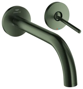 GROHE 2-Loch-Waschtisch-Wandbatterie Atrio 29406 Ausladung 221mm satin graphite, 29406MG0 29406MG0