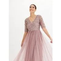 bonprix Abendkleid für festliche Anlässe, mit Tüll-Rock und Pailletten im Oberteil
