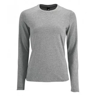 SOLS Damen T-Shirt Imperial, langärmlig (Grau meliert)