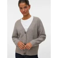 Vero Moda Strickjacke VMBOOM LS V-NECK BUTTON CARDIGAN GA NOOS Materialmix, loose fit