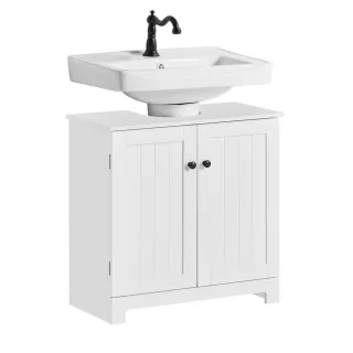 SoBuy Waschbeckenunterschrank, Weiß, Holzwerkstoff, 60x60x30 cm, Badezimmer, Badezimmerschränke, Waschbeckenunterschränke