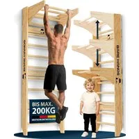 Bare Hands Sprossenwand 3in1 Sprossenwand bis 200kg für Erwachsene & Kinder, Bis 200 kg