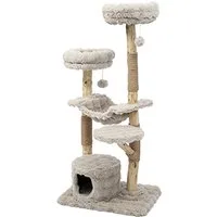 KOMFOTTEU Kratzbaum, mit Hängematte, Höhle, 3 Plattformen & 2 Plüsch