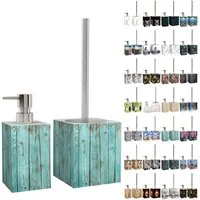Sanilo Badaccessoire-Set mit Motiv, viele schöne Seifenspender und WC Bürsten zur Auswahl, Klobürste mit auswechselbaren Bürstenkopf, 2 tlg., 2-tlg., Desinfektionsspender mit stabiler Pumpe, hochwertig & modern