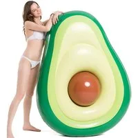 SIKAINI Luftmatratze Pool Luftmatratze mit Abnehmbarem Kern, (Einzigartiges Avocado-Design 160 × 120 cm Groß & Bequem), Abnehmbarer Avocado-Kern Hochwertiges & Robustes Material
