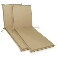 sunnypillow Liegenauflage 190 x 60 cm, 2 Stück Beige