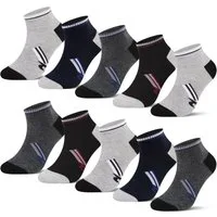 L&K Sneakersocken 92289 (10/12er-Pack) Herren Füßlinge aus Baumwolle in verschiendenen Motive