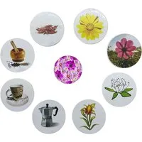 STECKEL Wanddekoobjekt 9 Stück DEKO-STECKEL® - DS-9777 Küche+Blumen - Steckdosen Abdeckung (Spar-Set, 9 St., 9er-Set), Macht jede Steckdose bunt und schützt sie gleichzeitig