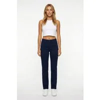 ESRA Stoffhose Damen Straight Fit Hose High Waist Business-Hose bis Große Größe T101 High Waist Damen Stoffhose Straight Leg Stretch Hose Gerade Schnitt