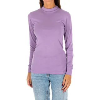 Langärmeliges T-Shirt mit halbhohem Kragen 1625-M Damen