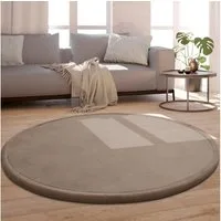 Paco Home Teppich Tatami 475, rund, Höhe: 24 mm, Kurzflor, Uni Farben, mit Memory Foam, waschbar