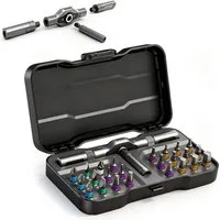 BlingBin Schraubendreher Ratschenschraubendreher Set, 24-in-1 Magnetischer Ratsche Set, (1er Set, 1 St., Material: Chrom-Molybdän-Stahl), Ratchet Schraubendreher Set für Fahrrad, Möbel & Home Improvement
