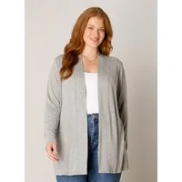 Base Level Curvy Strickjacke offen, ohne Verschluss