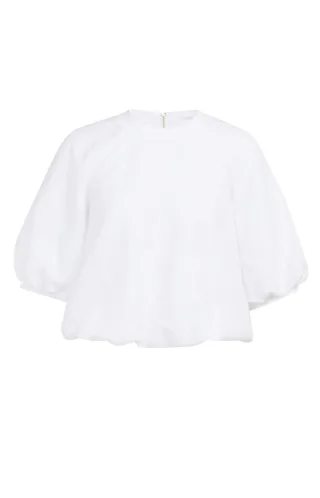 Yaya - T-Shirt mit Ballonärmeln weiß - Gr. - 34