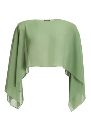 SWING - Schlupf-Stola aus Chiffon mit Ärmelschlitzen matcha green - Gr. - M