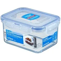 LOCK & LOCK Frischhaltedose Frischhaltedose 0,47 l Classic blau, Polypropylen und Silikon, (1-tlg), Frischhaltedose, Ø10,2cm, Polypropylen und Silikon