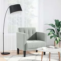 vidaXL Sessel, Sessel mit Armlehnen Hellgrau 53 cm Samt