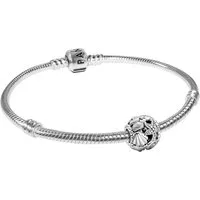 Pandora Charm-Armband Damen-Starterset Meeresrauschen Silber
