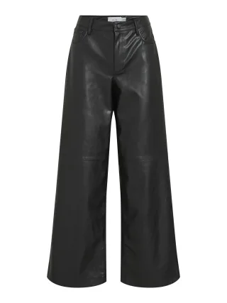 VILA - VIANNIE RW PANTS COATED black beauty - Gr. - 44