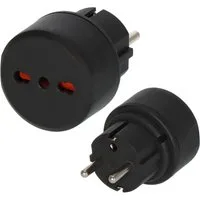 Brennenstuhl Reisestecker Italien - Schutzkontakt Adapter Typ EF (Konturenstecker)