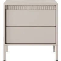 yourhouse24 Nachttisch mit 2 Schubladen SENSO, Nachtschrank mit Lamellen