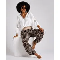 YC Fashion & Style Haremshose Pumphose Leo-Print mit breitem Komfortbund One Size 36–44 mit elastischem Bund
