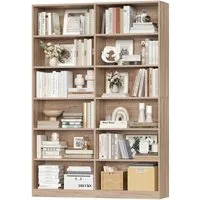 Homfa Bücherregal 188,7cm Standregal Büroregal Raumteiler, mit 12 Fächern, Holz, 120x30x188,7cm
