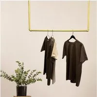 RSR Hangers Kleiderstange Garderobe Industrial Design Gold für Decke Garderobenstange U-Form