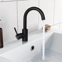 Nettlife Waschtischarmatur Kaltwasserhahn Hochdruck Edelstahl Mischbatterie (1-St., Mischbatterie) 360°Drehbar für Badezimmer