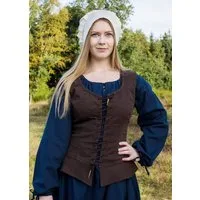 Battle Merchant Ritter-Kostüm Mittelalterliche Korsage / Miederweste Tilda, braun